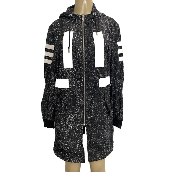 Belmar Jackets & Blazers - Belmar 16eme Nord Windbreaker Jacket Black White Zip Long Sleeve Pockets Hood L